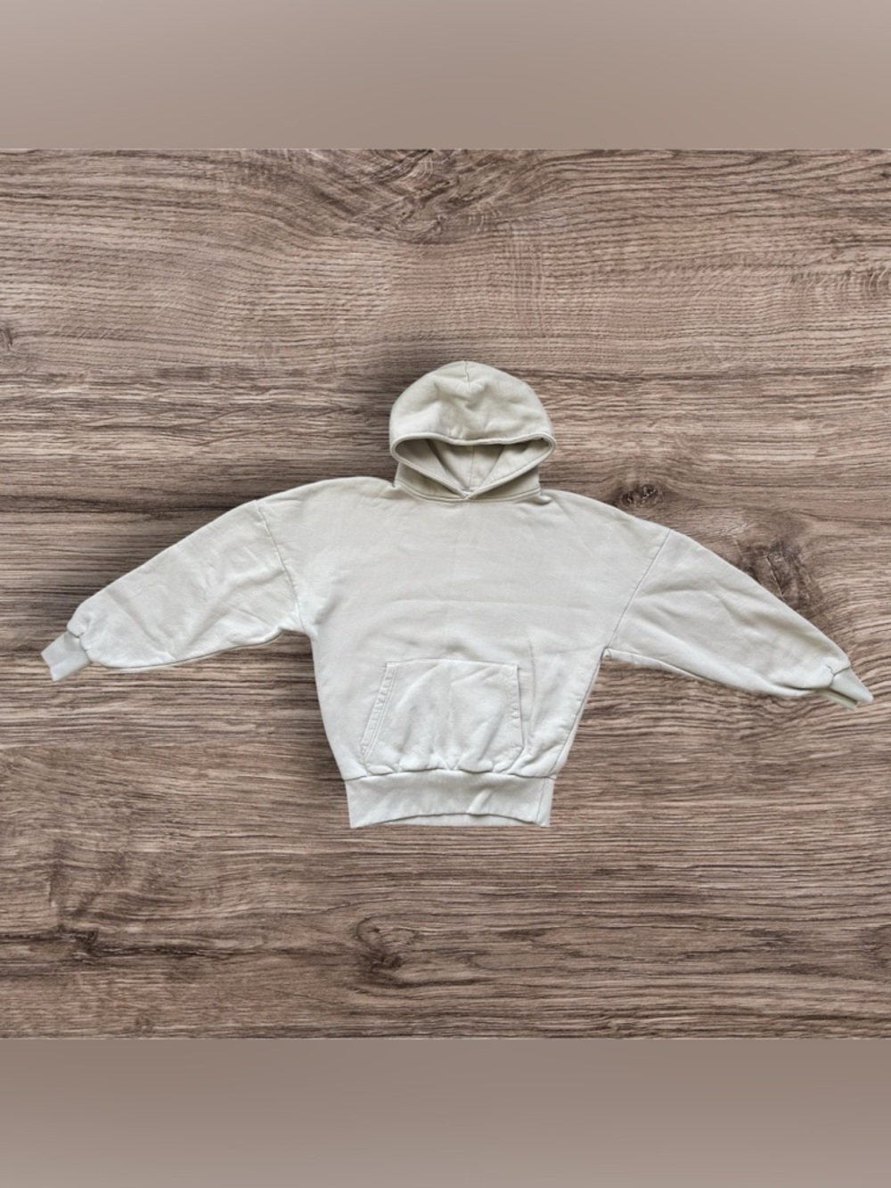 Seventh Studios Hoodie Small Cream Organic Cotton Oversized Pullover Sweatshirt